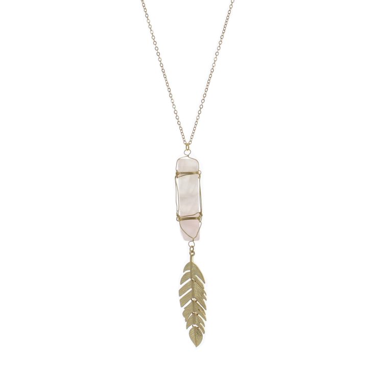 A photo of the Feather & Stones Necklace product