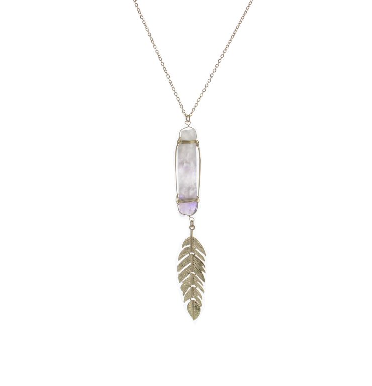 A photo of the Feather & Stones Necklace product