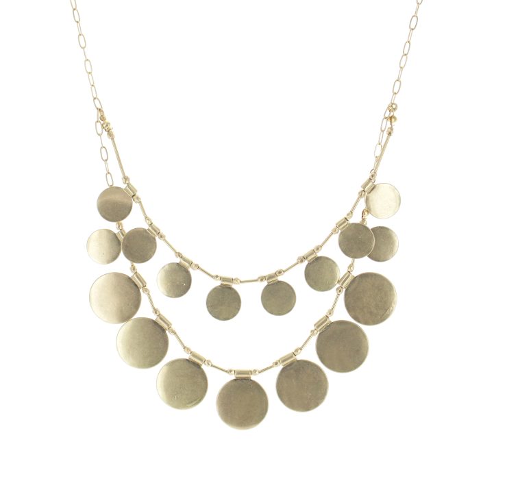 A photo of the Layered Full Moon Necklace product