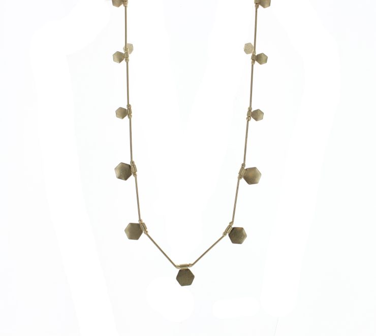 A photo of the Long Hexagon Necklace product