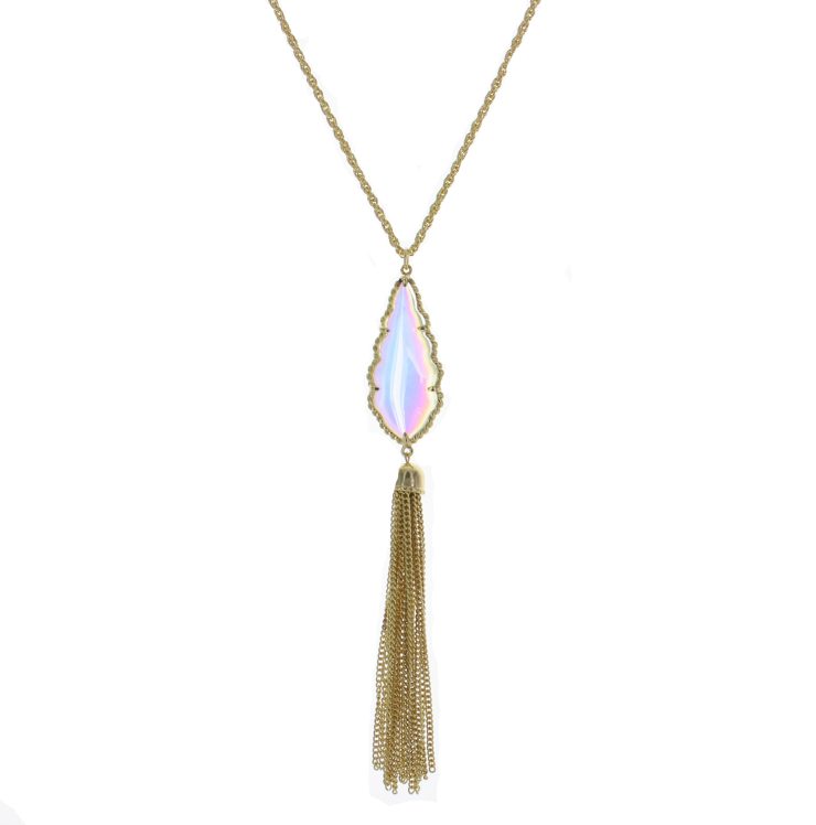A photo of the Translucent  Tassel Necklace product