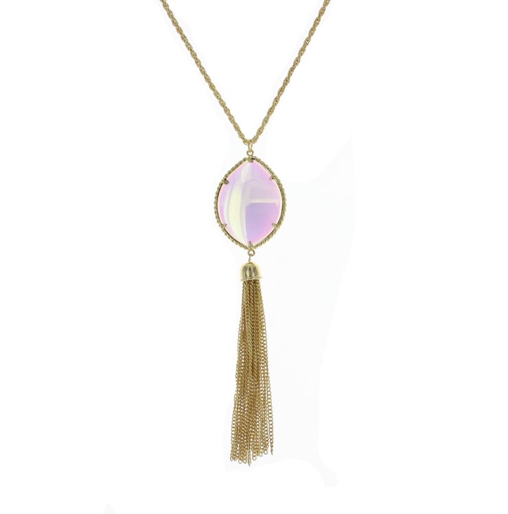 A photo of the Translucent  Tassel Necklace product