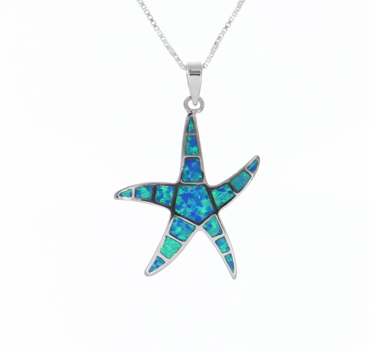 A photo of the Sterling Silver Opal Starfish Pendant product