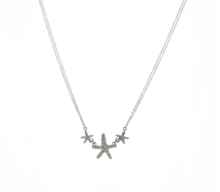 A photo of the Starfish Trio Necklace product