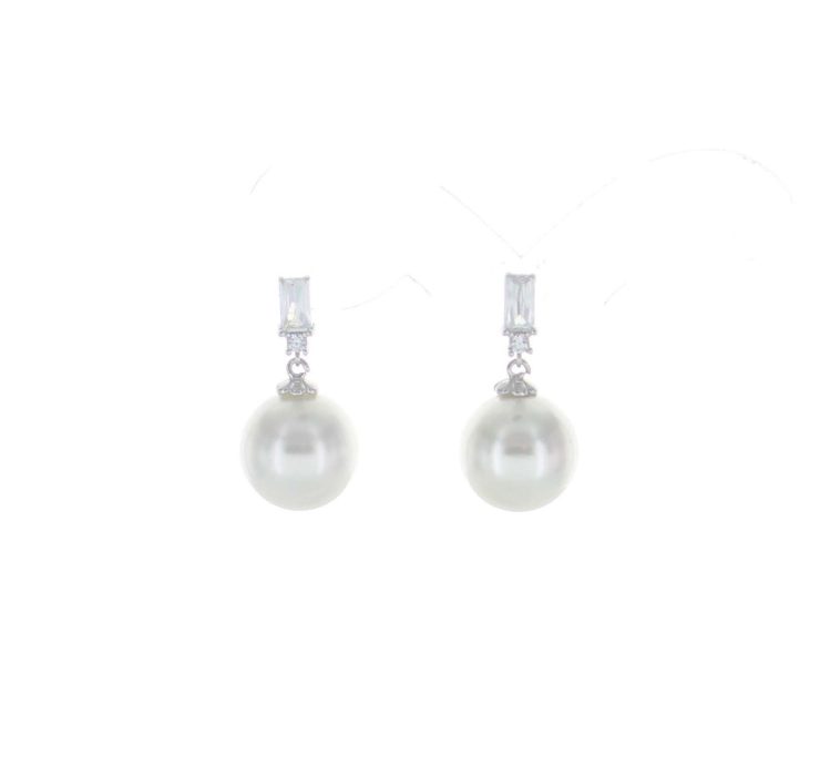 A photo of the CZ & Pearl Earrings product