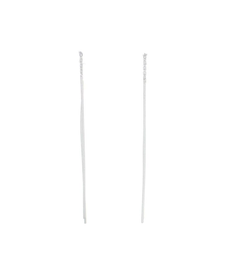 A photo of the Sterling Silver Bar Earrings product