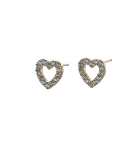 A photo of the 925 Sterling Silver Pave Heart Studs product