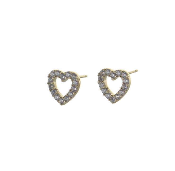 A photo of the 925 Sterling Silver Pave Heart Studs product