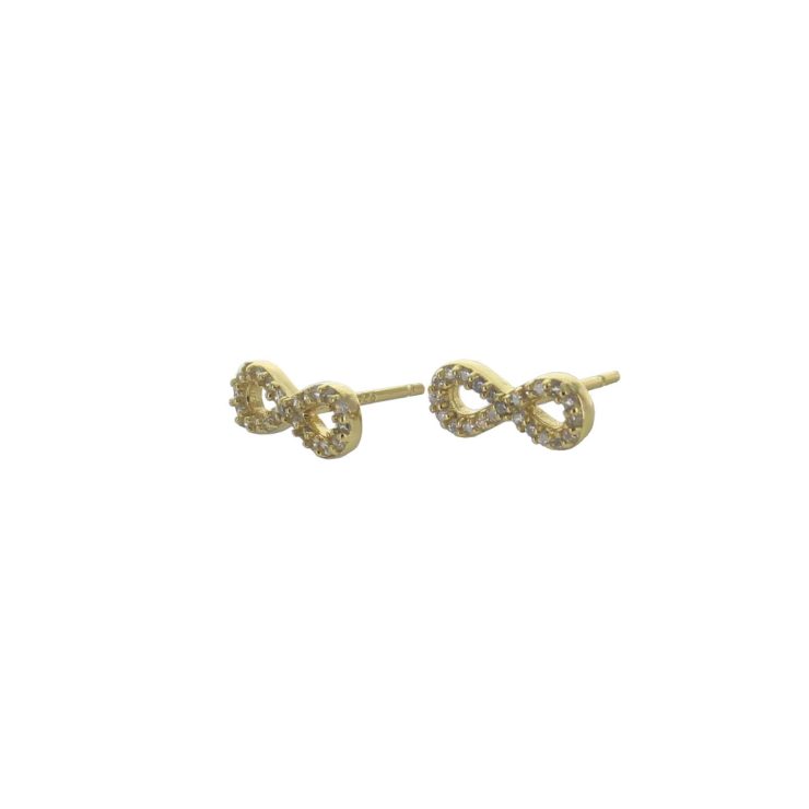 A photo of the 925 Sterling Silver Pave Infinity Studs product