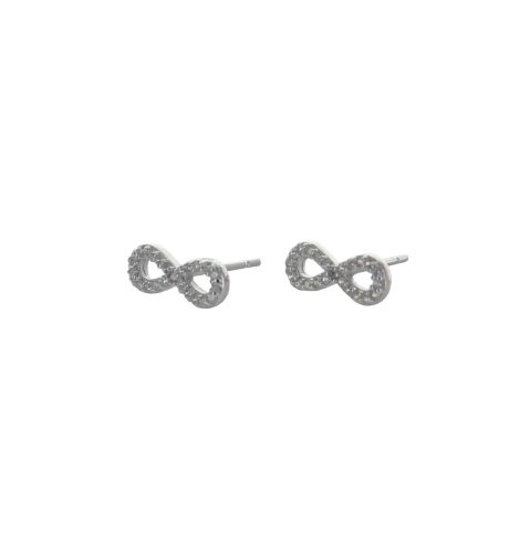 A photo of the 925 Sterling Silver Pave Infinity Studs product