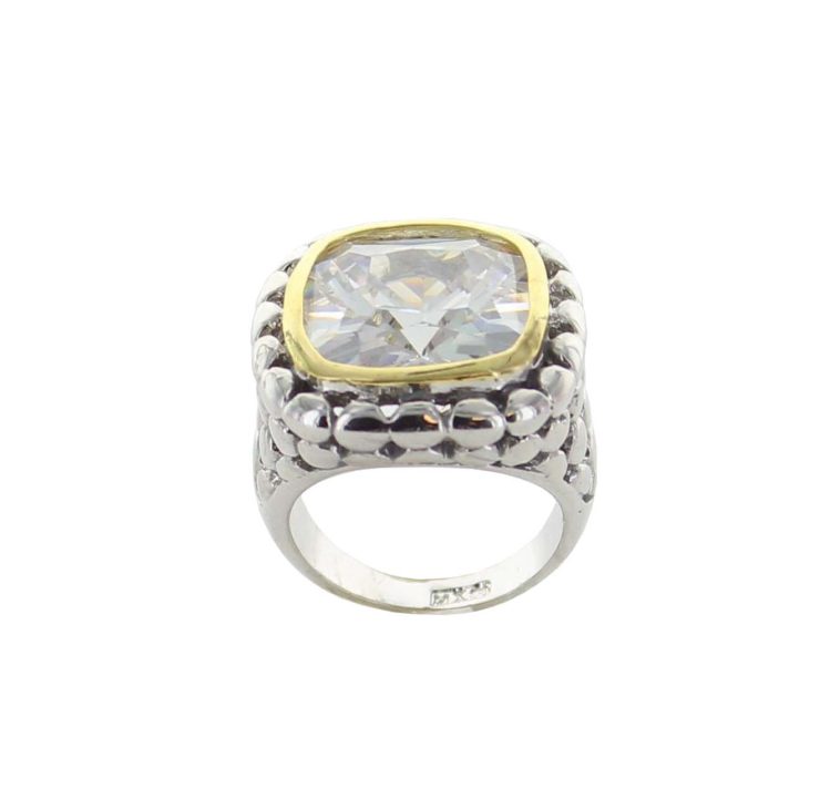 A photo of the Large Clear Diamond Cut Ring product