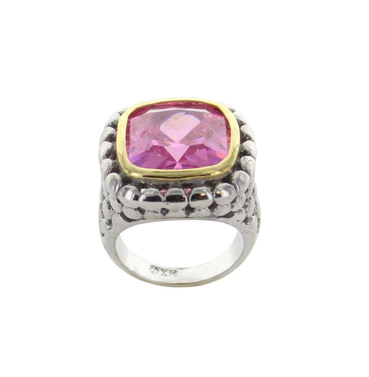 A photo of the Large Pink Diamond Cut Ring product