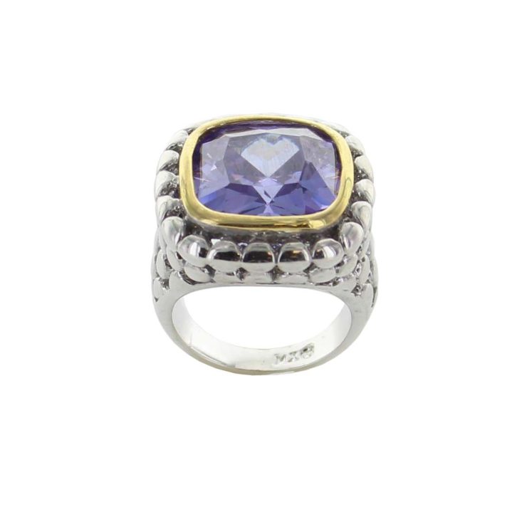 A photo of the Large  Purple Diamond Cut Ring product
