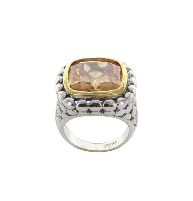 A photo of the Large Topaz Diamond Cut Ring product