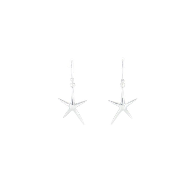 A photo of the Sterling Silver Dangling Starfish Earrings product