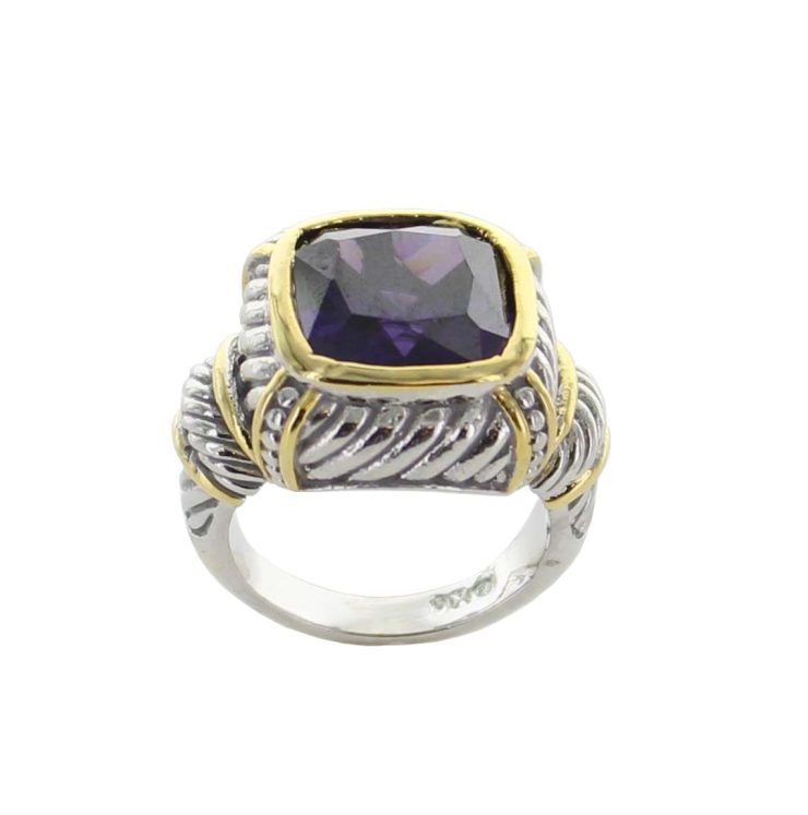 A photo of the Purple Diamond Cut Ring product