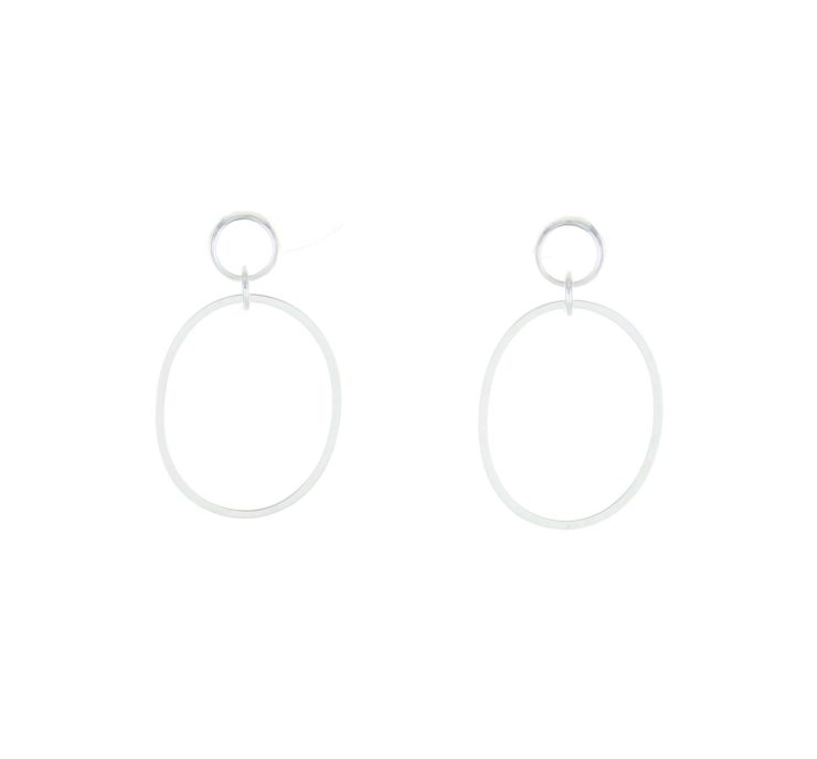 A photo of the Double Loop Post Earrings product