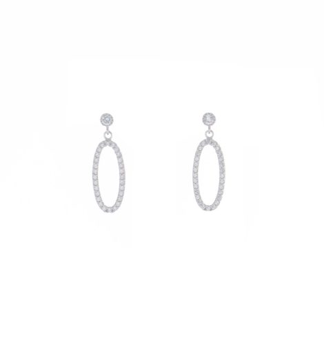 A photo of the 925 Micro Pave Cubic Zirconia Post Dangle Earrings product