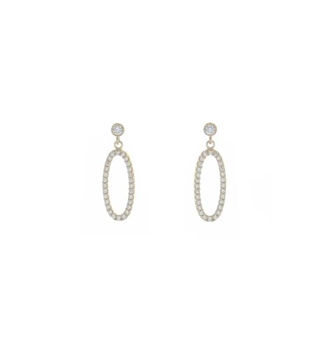 A photo of the 925 Micro Pave Cubic Zirconia Post Dangle Earrings product