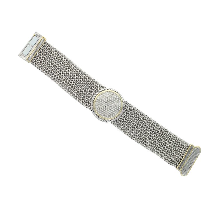 A photo of the Large Rhinestone Coin Magnetic Bracelet product
