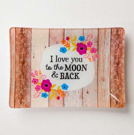 A photo of the Moon & Back Glass Tray product