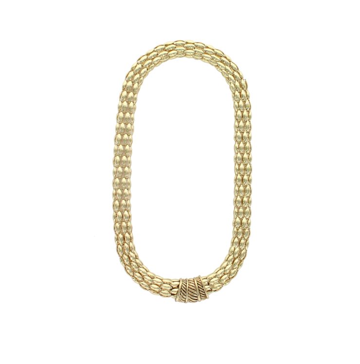 A photo of the Diagonal Pinstripe Magnetic Necklace product