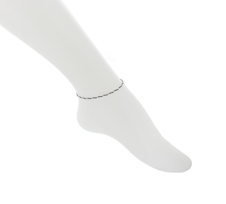 A photo of the Winding Beads Sterling Silver Ankle Bracelet product
