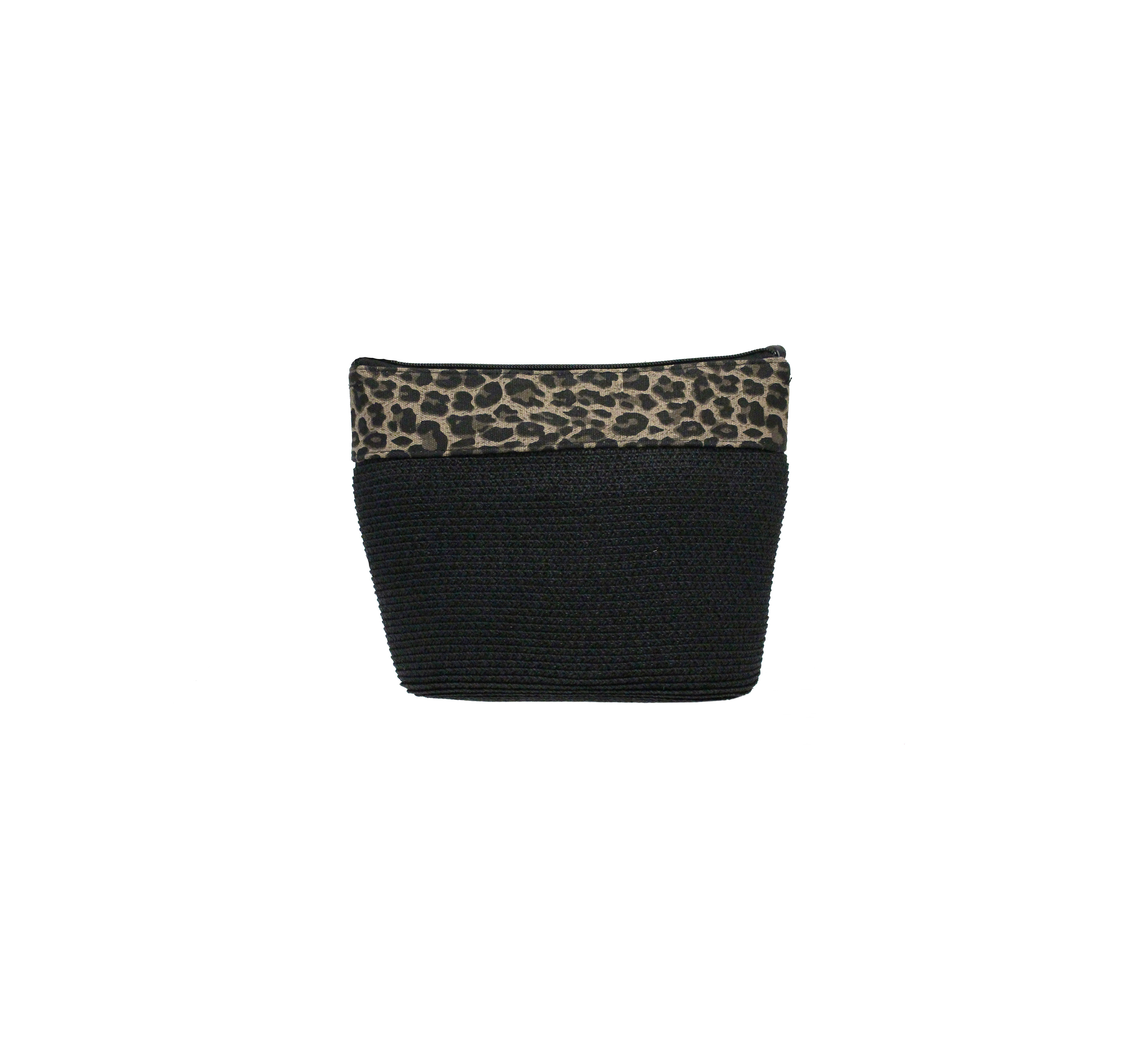 Black & Cheetah Print Leather Strap Straw Bag Best of Everything