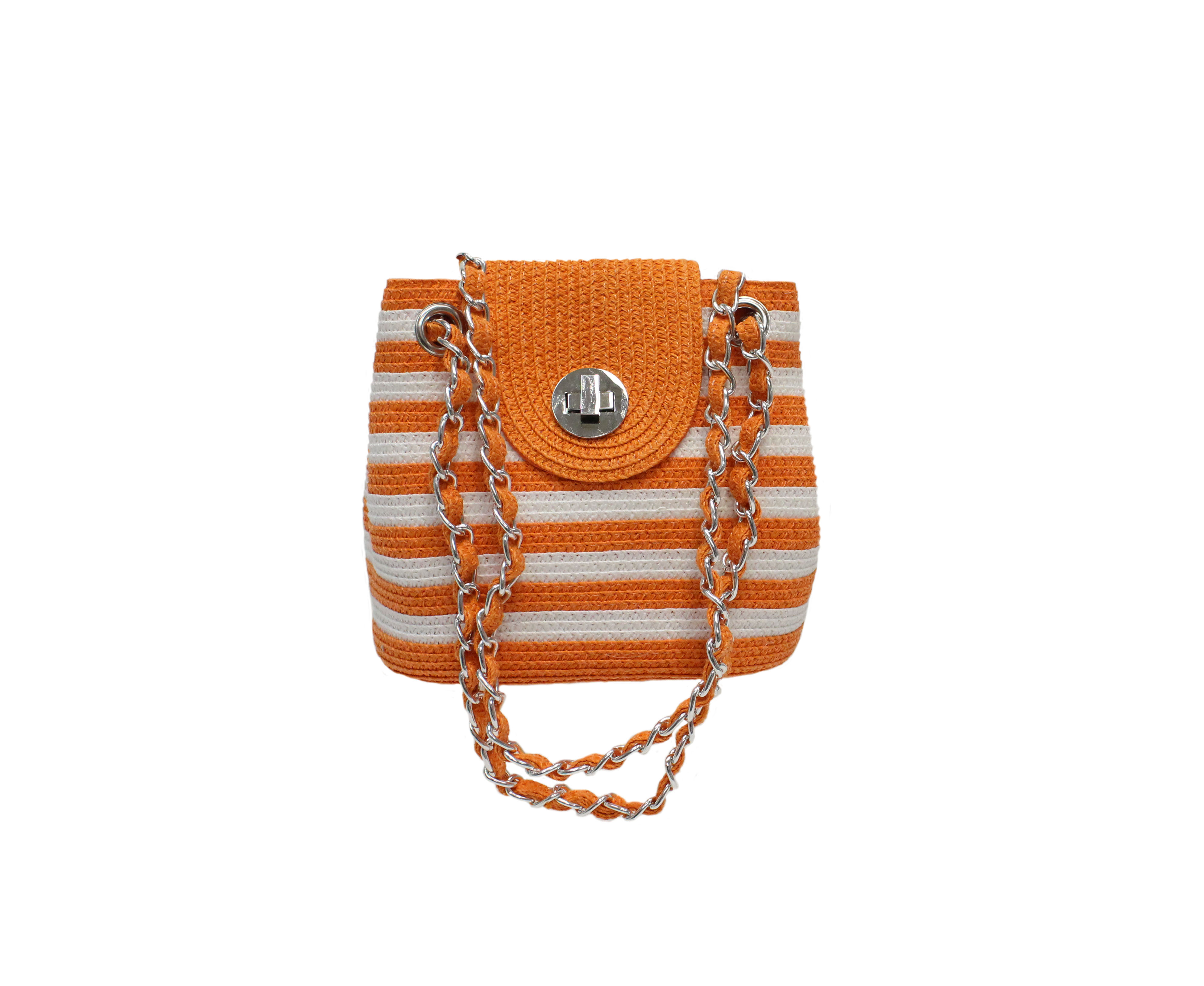 Orange & White Straw Bag Best of Everything Online Shopping