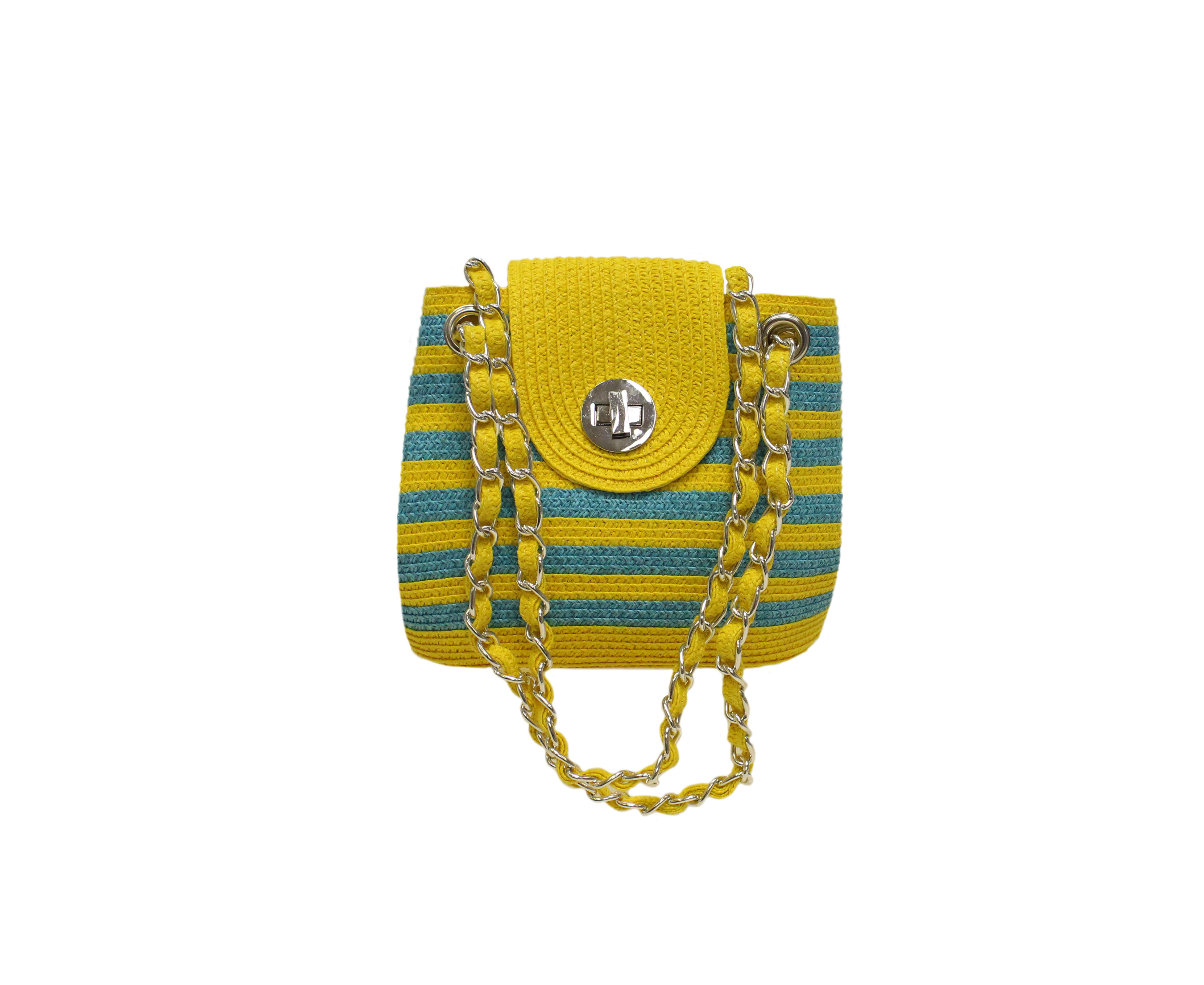 Turquoise & Yellow Straw Bag Best of Everything Online Shopping