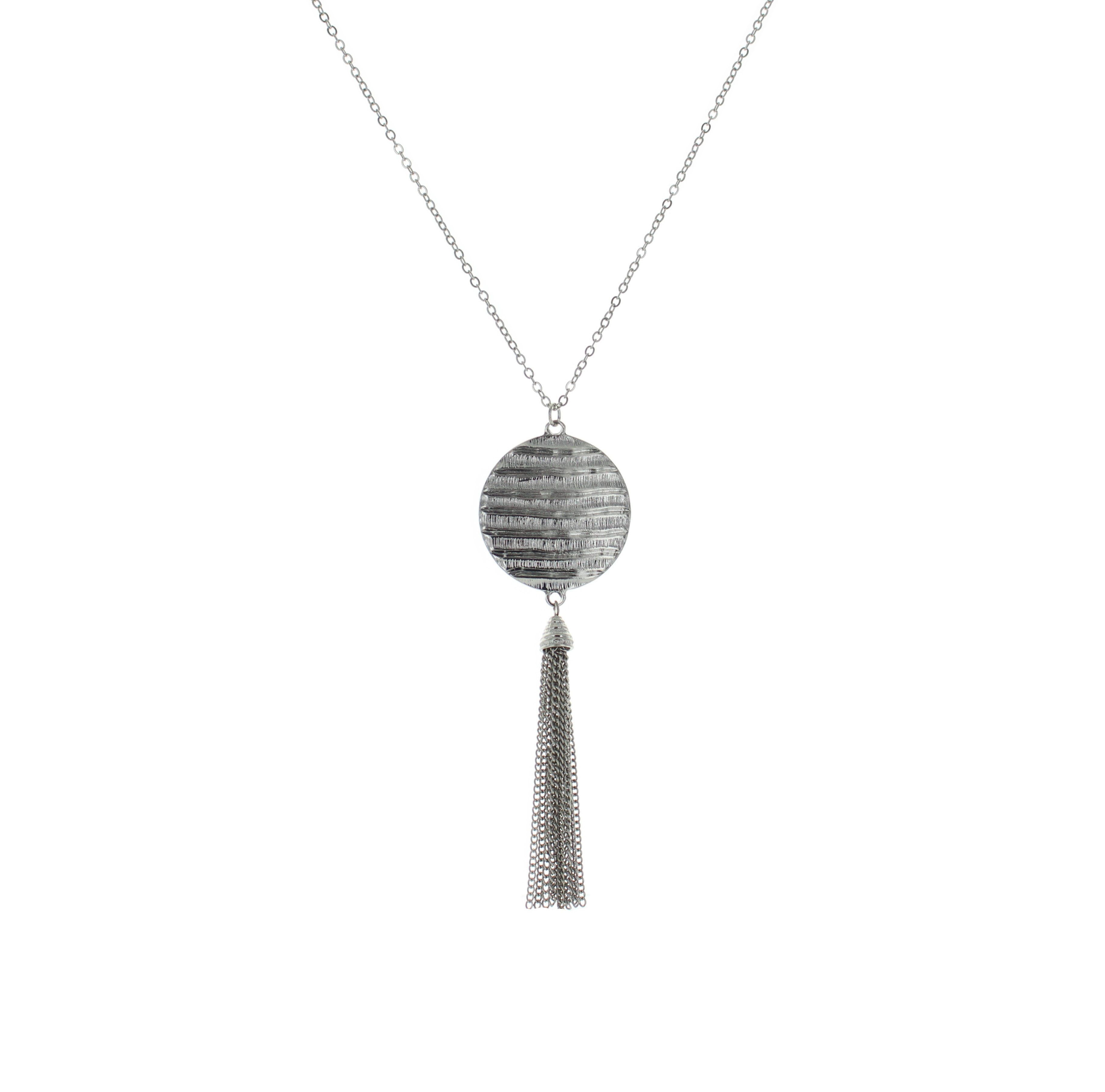 Long Silver Medallion Necklace Best of Everything Online Shopping