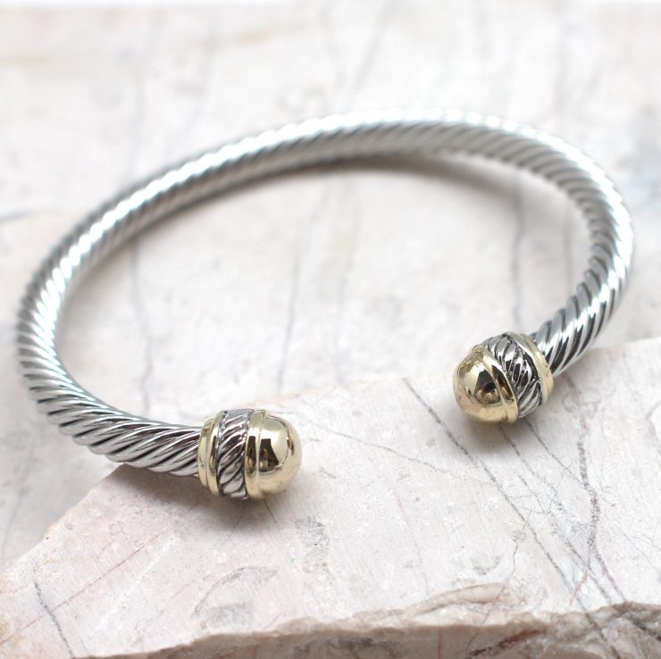 A photo of the Small Two Tone Cable Cuff product