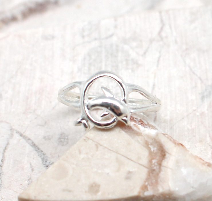 A photo of the The Dolphin In A Hoop Toe Ring product