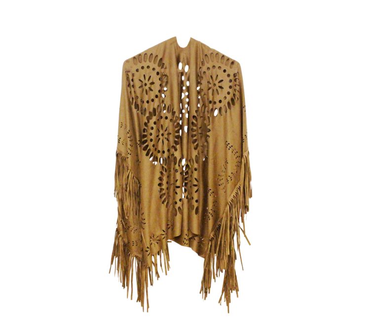 A photo of the Brown Suade Poncho product