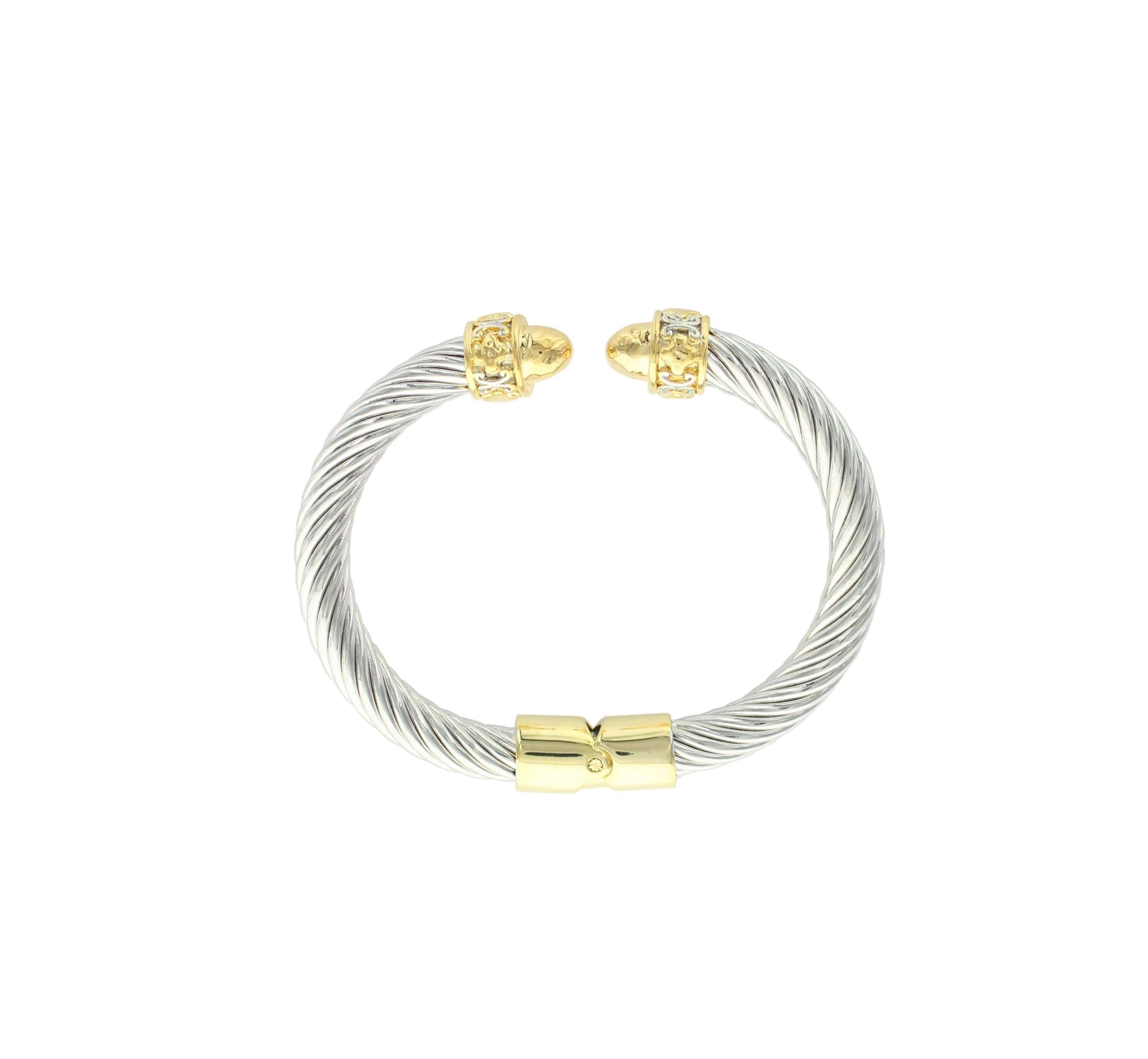 Two Tone Design Cable Bracelet Best of Everything Online Shopping