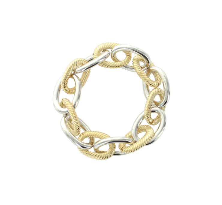 A photo of the Two Tone Stretch Link Bracelet product