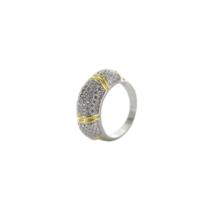 A photo of the 3 Gems Two Tone Ring product