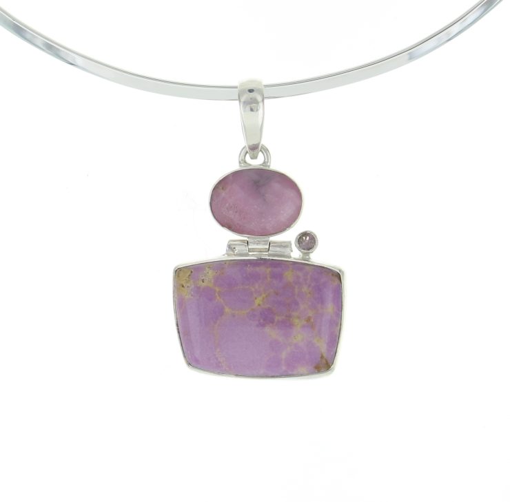 A photo of the Pink Opal Sterling Silver Pendant product