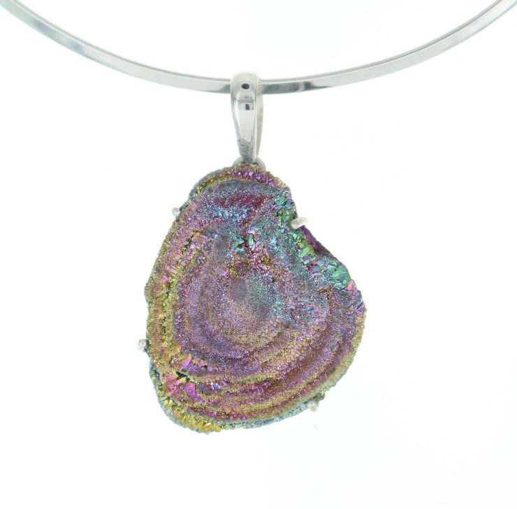 A photo of the Rainbow Druzy & Sterling Silver Pendant product