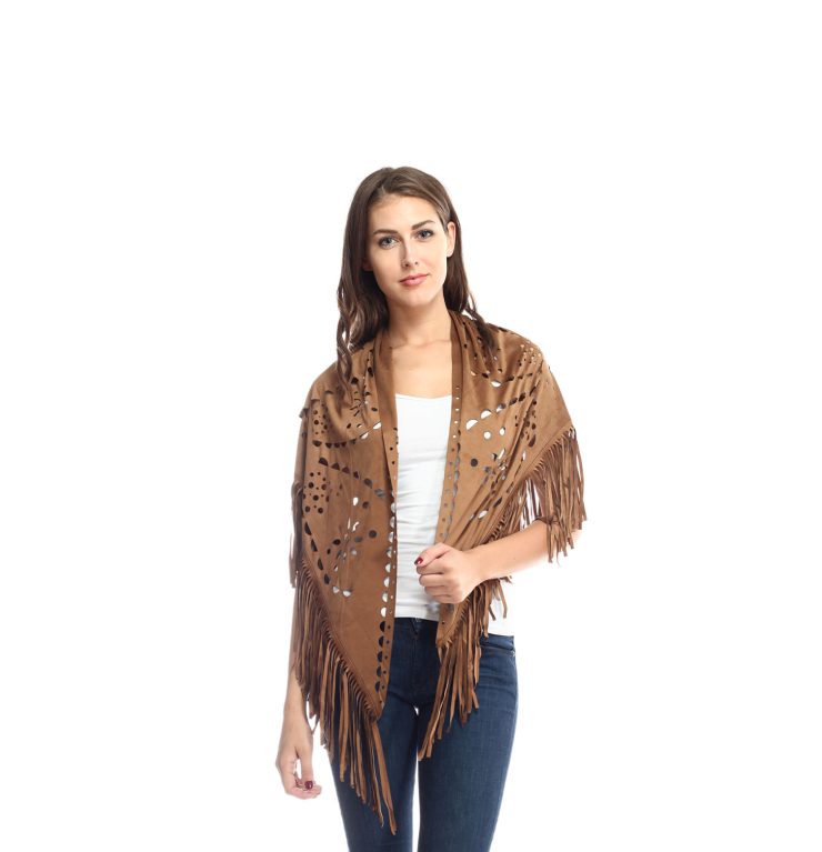 A photo of the Brown Suade Poncho product