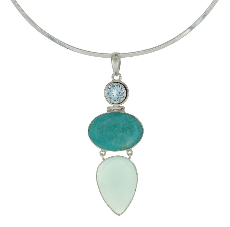 A photo of the Turquoise & Aquamarine Pendant product