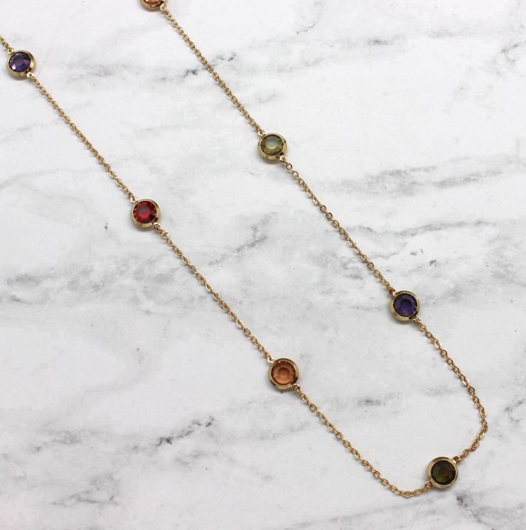 A photo of the Gold Multicolor Gems Chain product