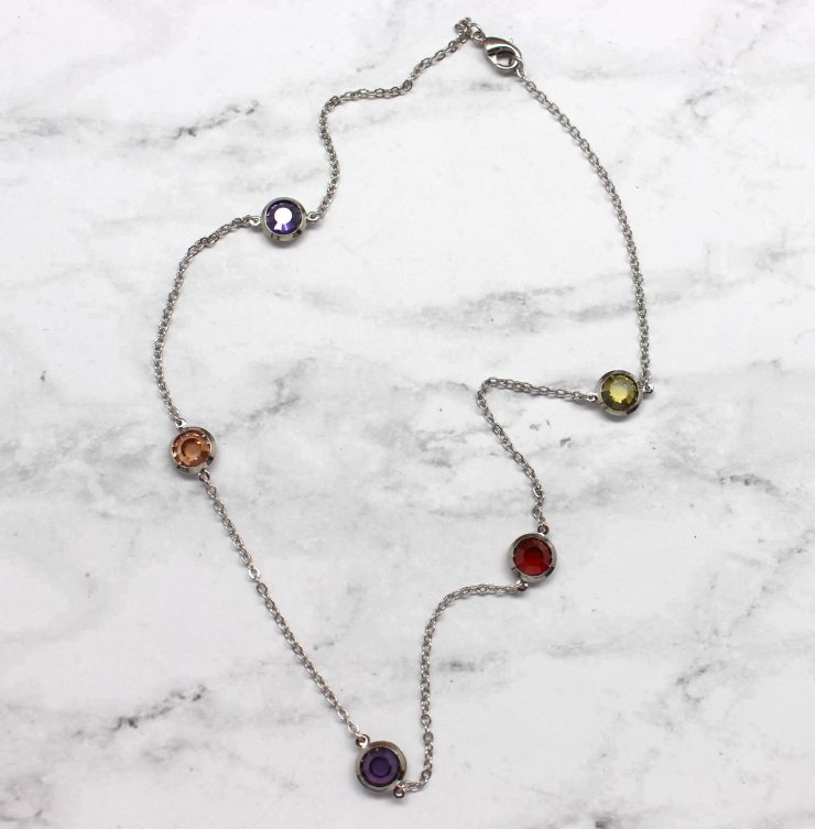 A photo of the Silver Multicolor Gems Chain product