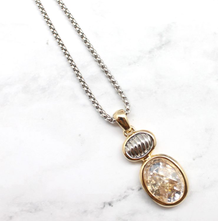 A photo of the Oval Drop Necklace product