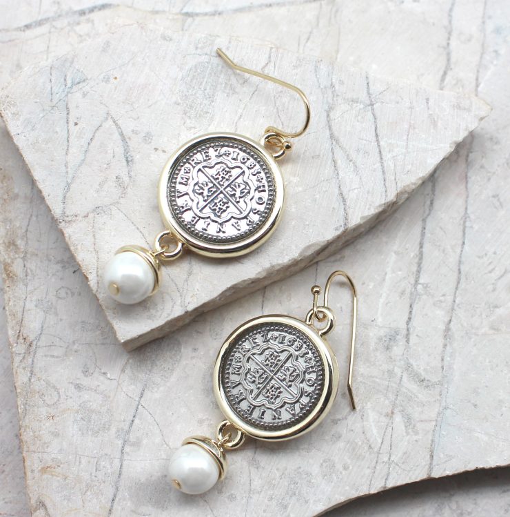 A photo of the Coin Dangle Earrings product
