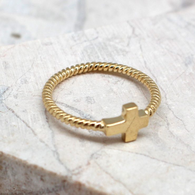 A photo of the The Golden Faith Ring product