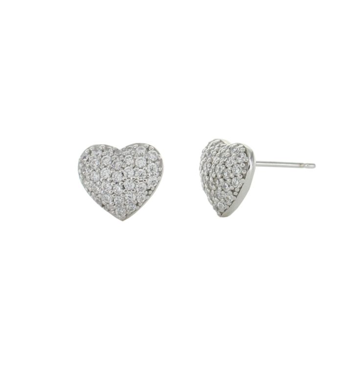 A photo of the Full CZ Heart Studs product