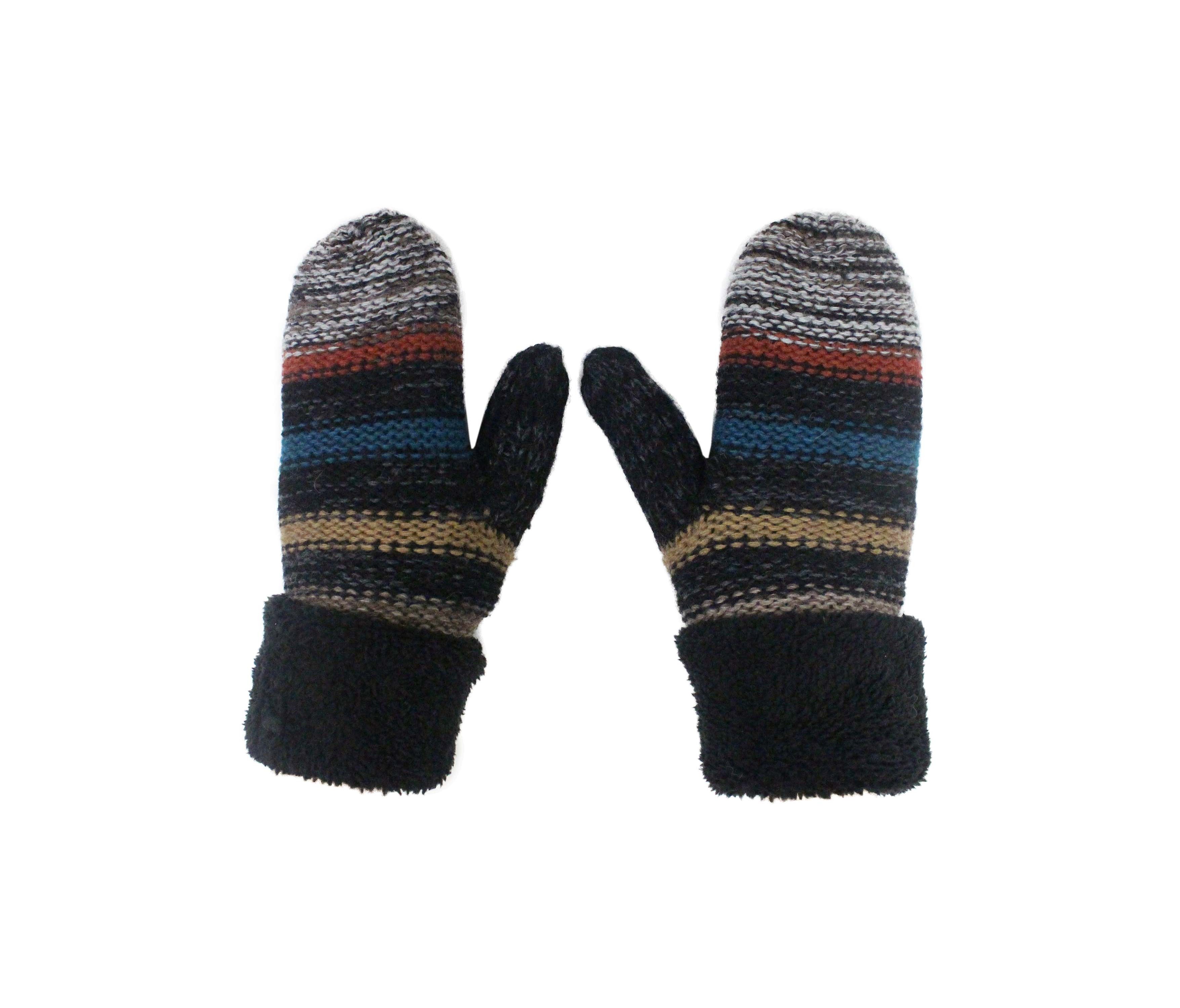 Black Stripes Cozy Mittens Best of Everything Online Shopping