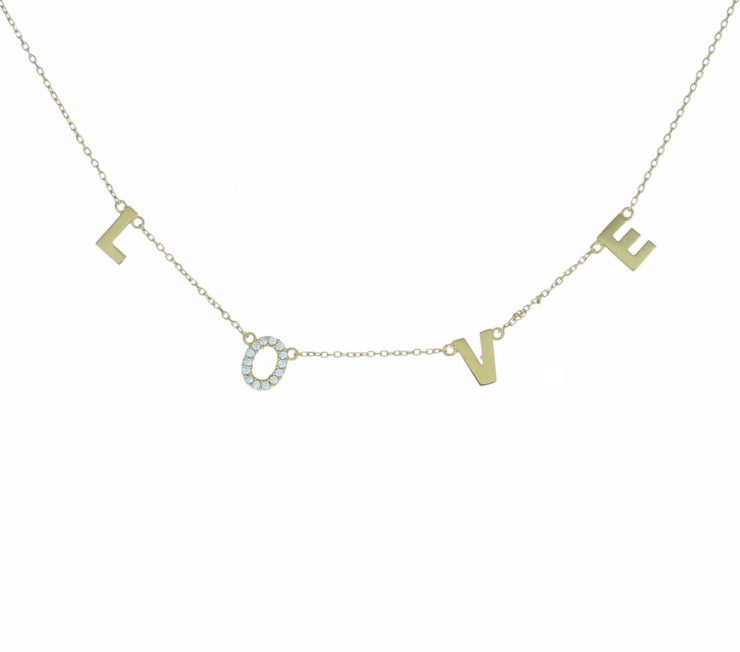 A photo of the Gold Plated "Love" Necklace product