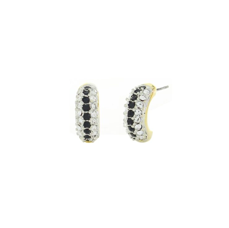 A photo of the Half Moon Rhinestone Earrings product